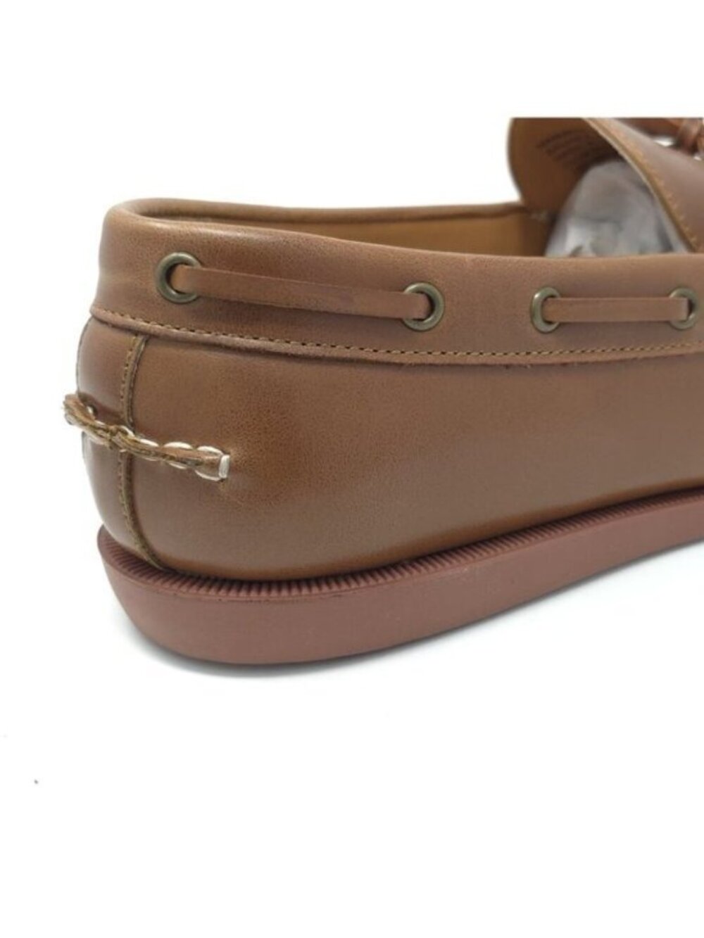 New Club Room Sean Cognac Leather Boat Shoes Slip-On Men’s 9M - Picture 7 of 10